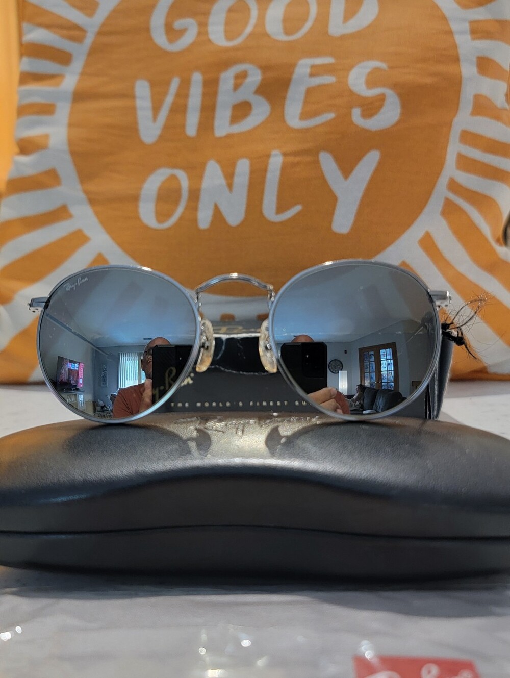Vintage Ray-Ban Silver Mirror W2460 New Circa 1990 47mm Sunglasses Bausch & Lamb